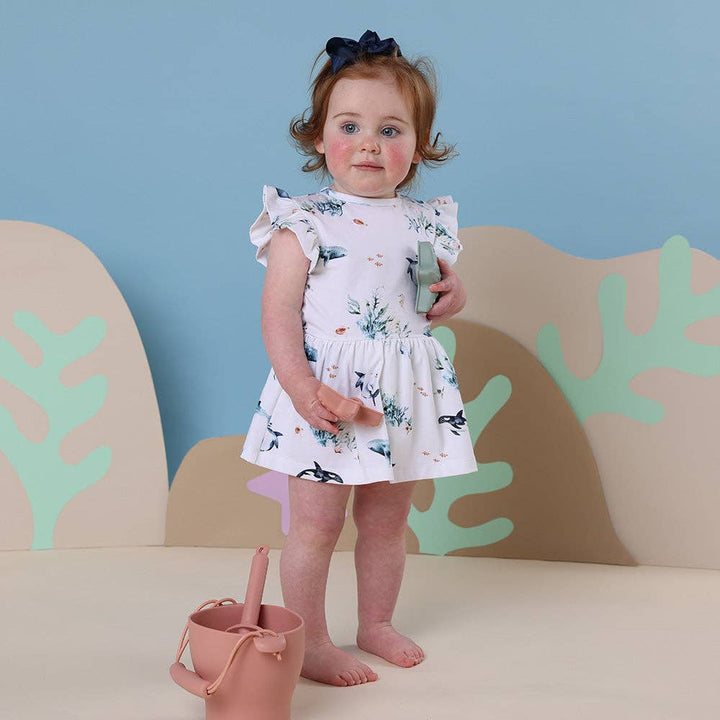 Ocean Short Sleeve Organic Dress