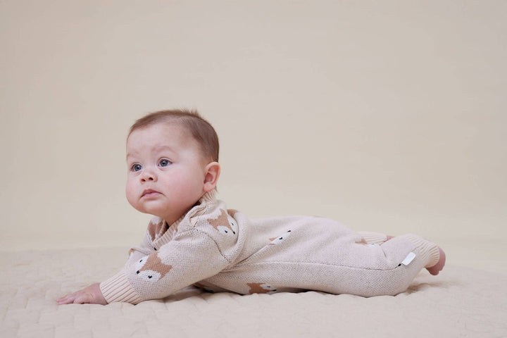 Fox Organic Cotton Knit Romper