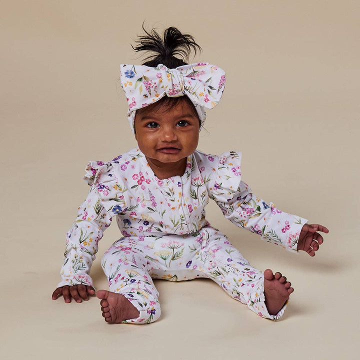 Gracie Organic Snugglesuit Convertible Romper with Frill