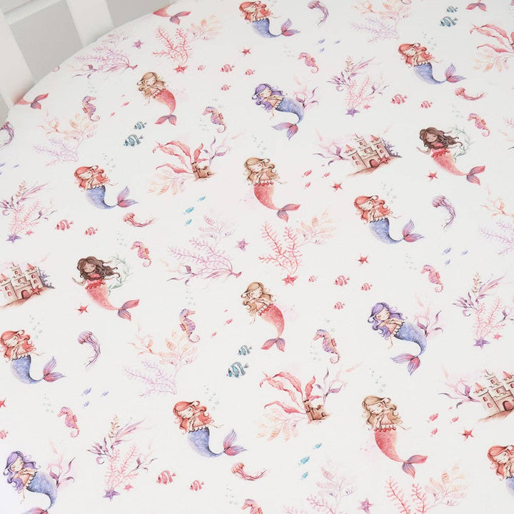 Mermaid Organic Bassinet Sheet / Change Pad Cover