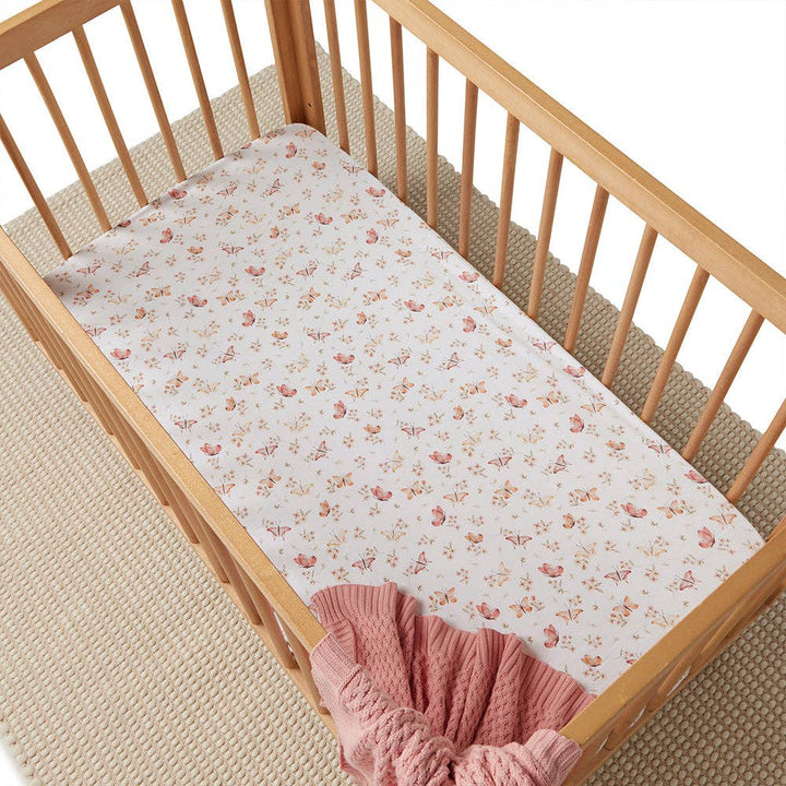 Butterfly Organic Fitted Cot Sheet