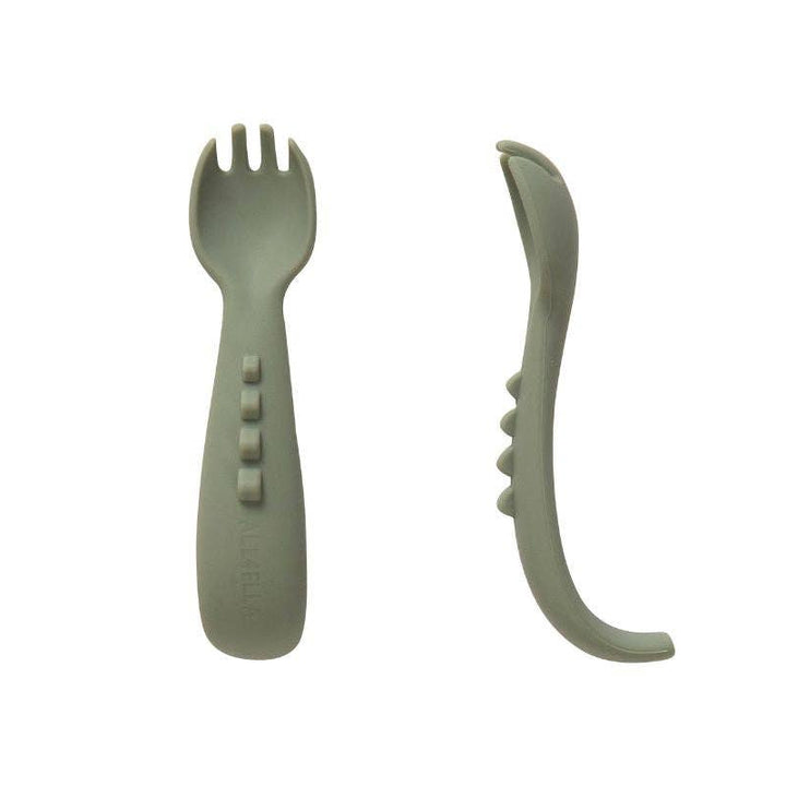 Curved Silicone Forks 2pk - Olive