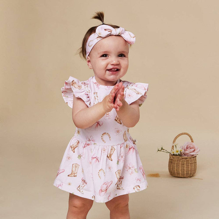 Boots & Bows Short Sleeve Organic Dress