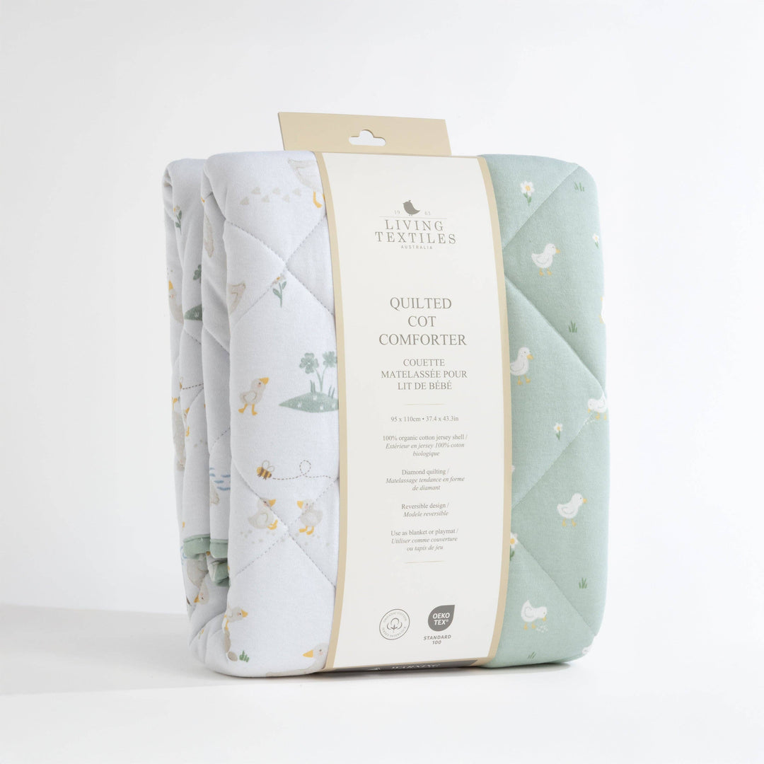 Organic Jersey Quilted Cot Comforter - Goosey Goosey