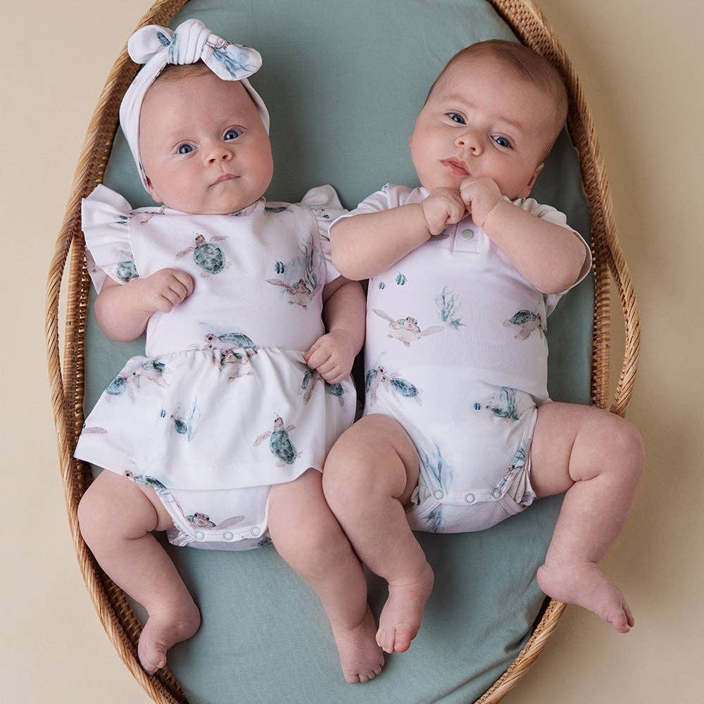 Turtle Short Sleeve Organic Bodysuit