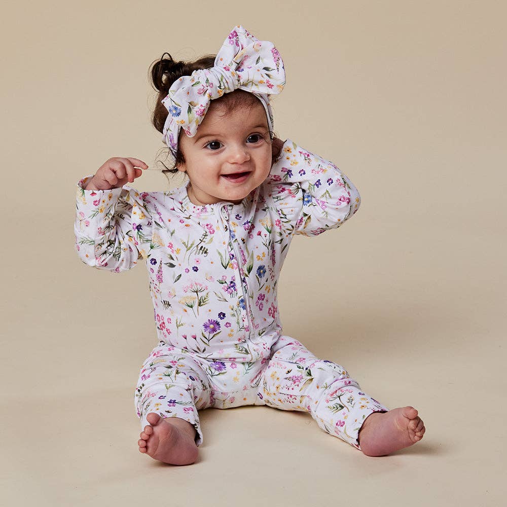 Gracie Organic Snugglesuit Convertible Romper with Frill