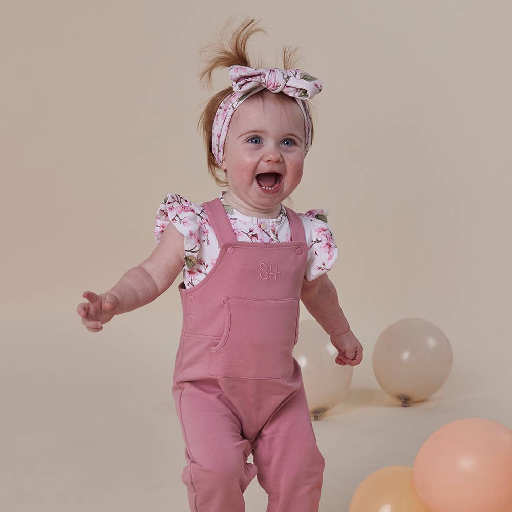 Jewel Pink Organic Joey Overalls