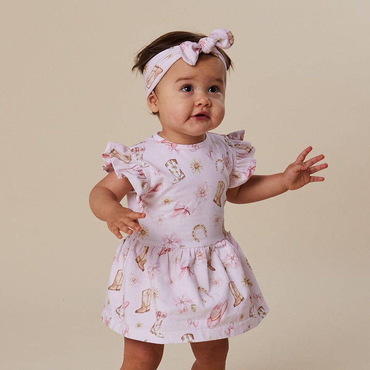 Boots & Bows Short Sleeve Organic Dress