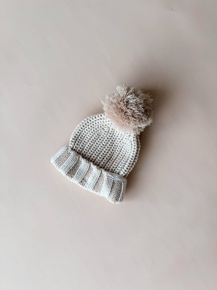 Chunky Cotton Baby Beanie | Oat