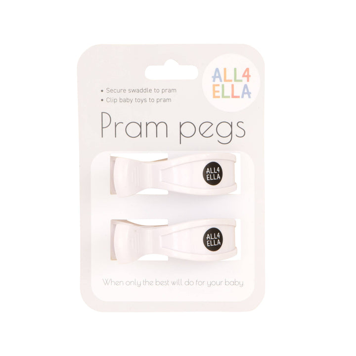 Pram Pegs 2pk - White