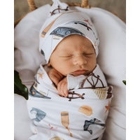 Snuggle Hunny Organic Jersey Wrap & Beanie or Bow Set - Certified Organic Cotton