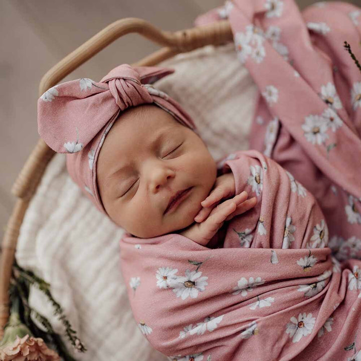 Snuggle Hunny Organic Jersey Wrap & Beanie or Bow Set - Certified Organic Cotton