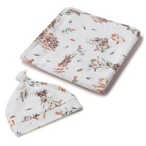 Snuggle Hunny Organic Jersey Wrap & Beanie or Bow Set - Certified Organic Cotton