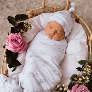 Snuggle Hunny Organic Jersey Wrap & Beanie or Bow Set - Certified Organic Cotton