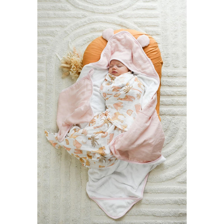 Luna's Treaures' Baby Hooded Bamboo Bath Towel & Washer