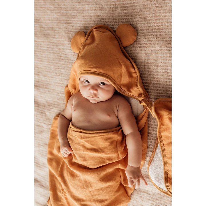 Luna's Treaures' Baby Hooded Bamboo Bath Towel & Washer